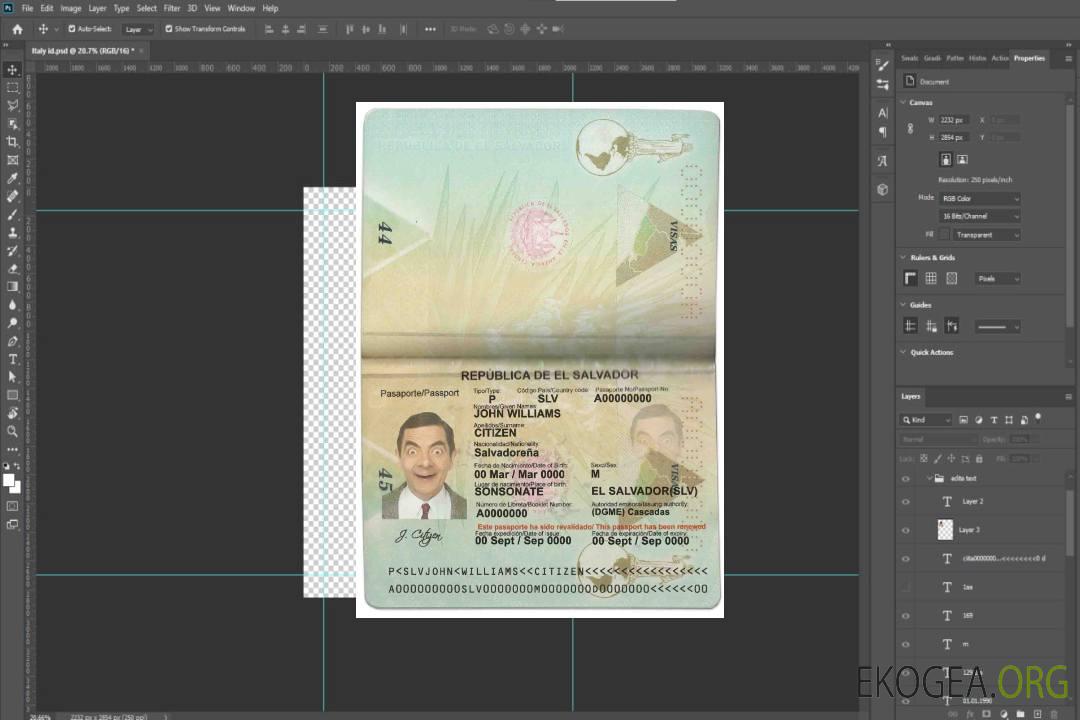 Passeport salvadorien template Passeport salvadorien template